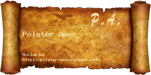 Polster Apor névjegykártya
